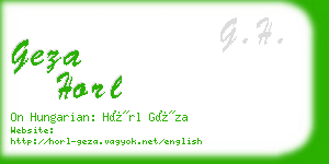 geza horl business card